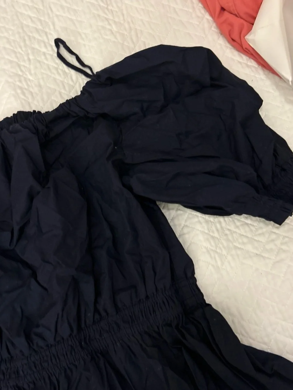GAP Off-Shoulder navy blue Puff Sleeve Dress